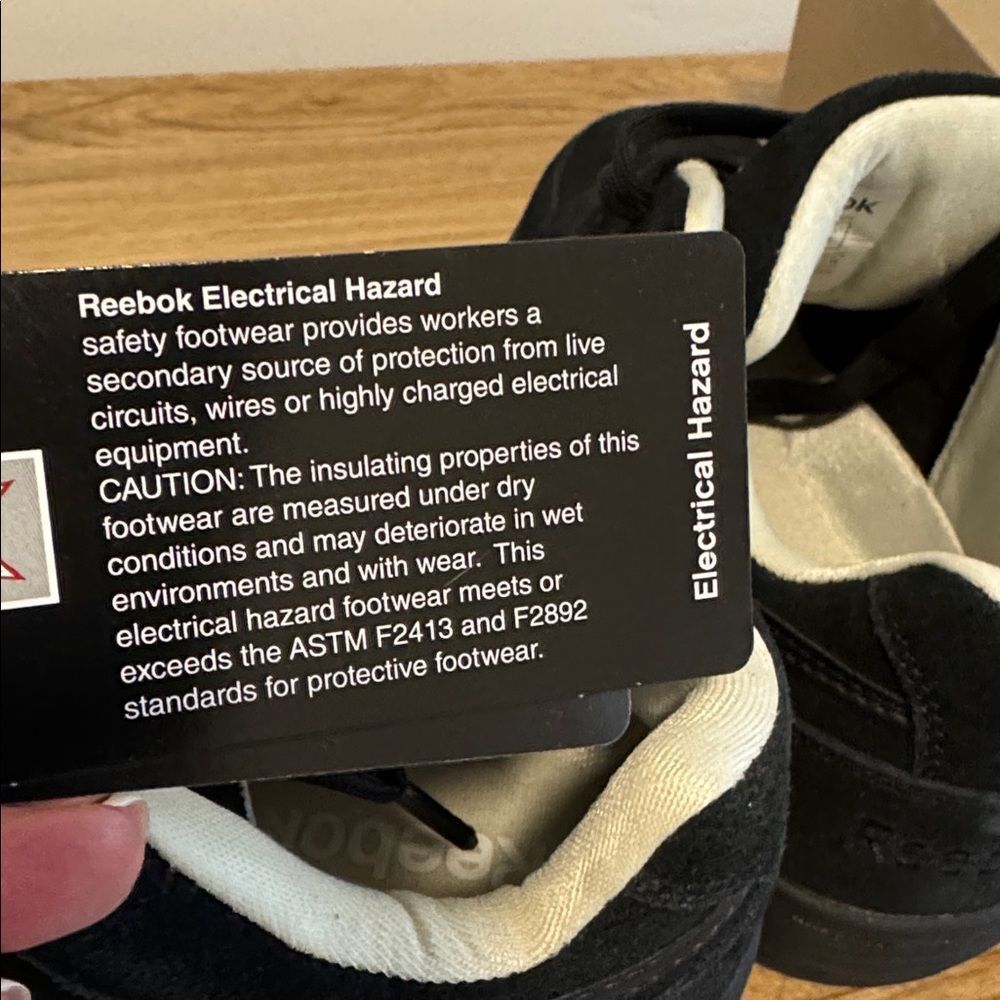 Reebok SOYAY Women’s Black Suede Sneakers Oxford Work Steel Safety Toe Casual 9W - Picture 13 of 14